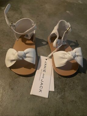 Janie and Jack White Knot Bow Toddler Sandals